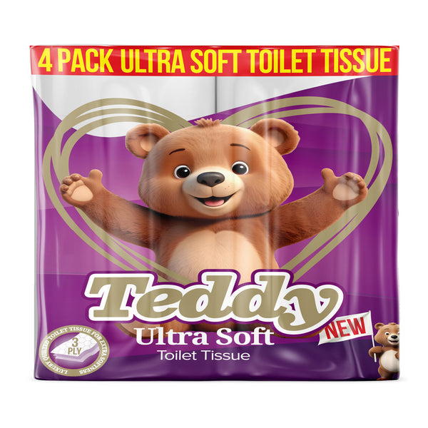 Teddy 3 ply toilet tissue, 10 packs of 4 rolls