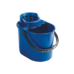 Blue 12 litre deluxe mop bucket with wringer