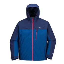 Dunmore men's rain jacket in navy and royal blue with hood