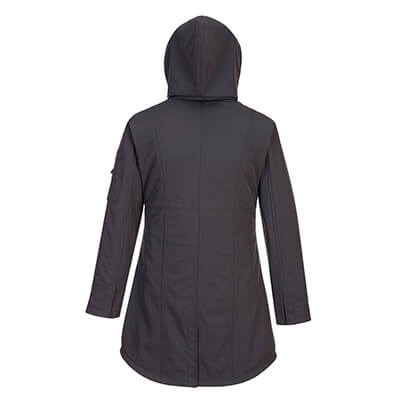 TK42 - Carla Women's Hooded Softshell Jacket Charcoal Grey