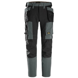 Snickers 6218 AllroundWork 4-way stretch holster pocket trousers in grey and black